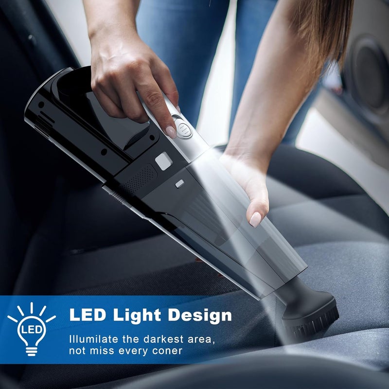 DRECELL Car Vacuum, Portable Vacuum Cleaner with Powerful 7000PA Suction, DC 12V Power 16.4Ft Cord Wired Vacuum Cleaner, LED Light, Car Accessories for Men/Women, Black - Image 5